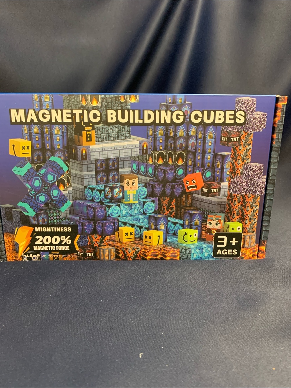 Magnetic Building Cubes Kids Toy - Assorted Blue/Green/Yellow